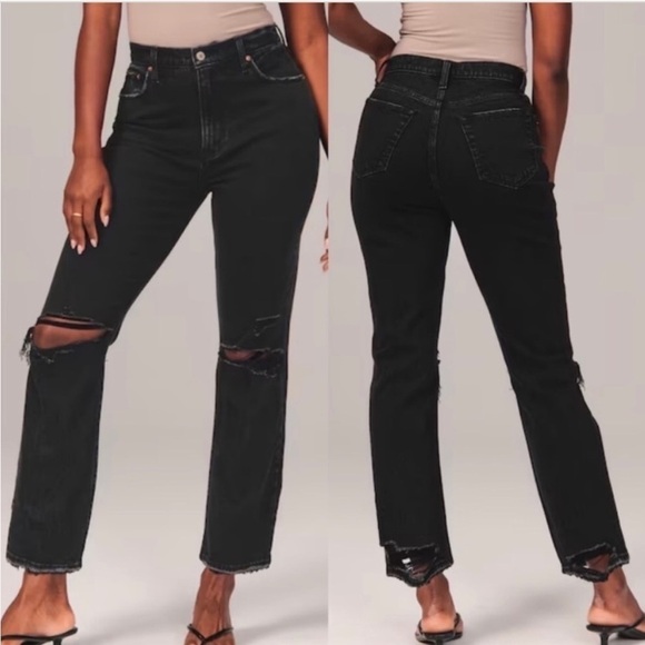 Abercrombie and Fitch Curve Love Ultra High Rise Straight Jeans Size 26 - Picture 1 of 7